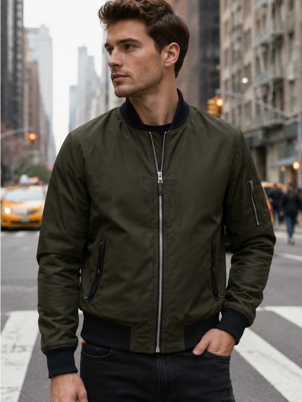 RUDSAK Army Green Bomber Jacket | Size Medium